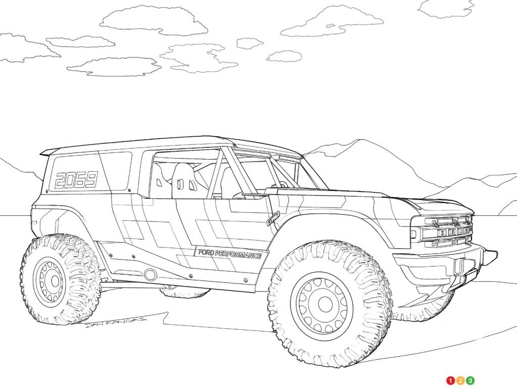 Page à colorier du nouveau Ford Bronco